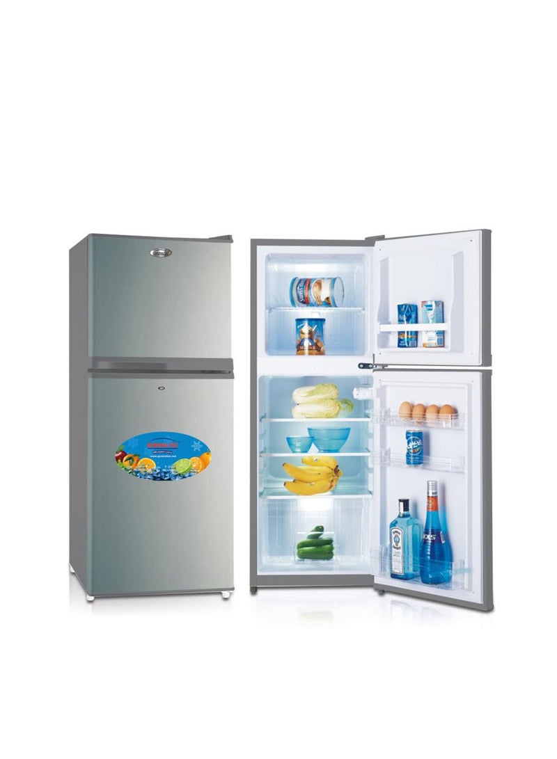 Generaltec 109L Double Door Refrigerator Silver, Energy-Saving, Eco-Friendly, with 5-Year Compressor Warranty 110 W GR190 Silver - Image 3