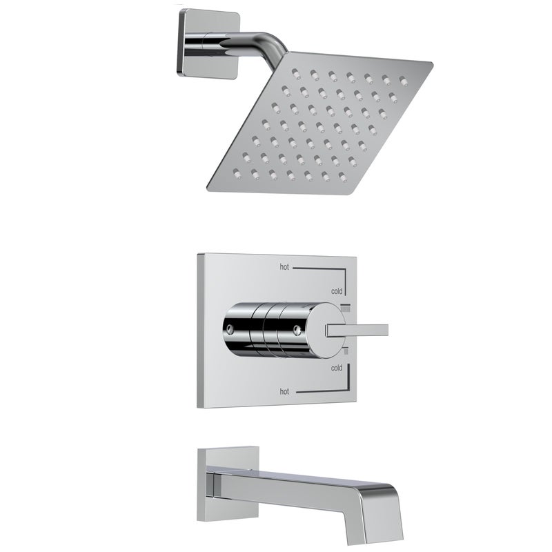 SOOOHOT Shower Faucet Set Tub Shower Faucet with 6Inch Rainfall Shower Head and Tub Spout Shower Tub Faucet Set Complete Included Shower Valve Tub Shower Trim Kit Polished Chrome - Image 2