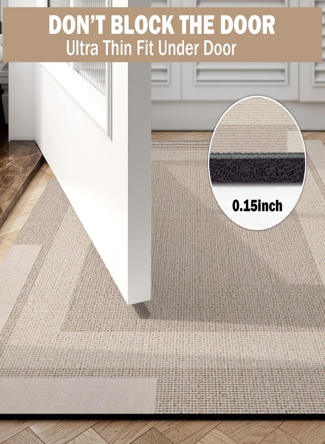 YDKGL Non Slip Long Bath Mat Bathroom Runner, Rubber Backing Ultra Thin Bathroom Rugs Fit Under Door Quick Dry Super Absorbent Washable Bath Rug Shower Mat for Bathtub Sink Floor, Beige 24"x48" - Image 3