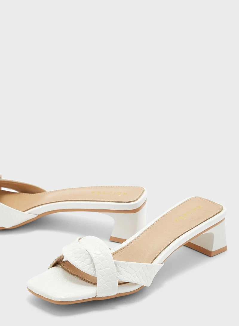 Khizana Textured Twisted Heeled Sandal