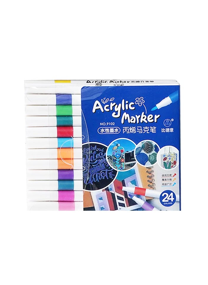 Generic Acrylic marker 24 pcs colours  - Image 3