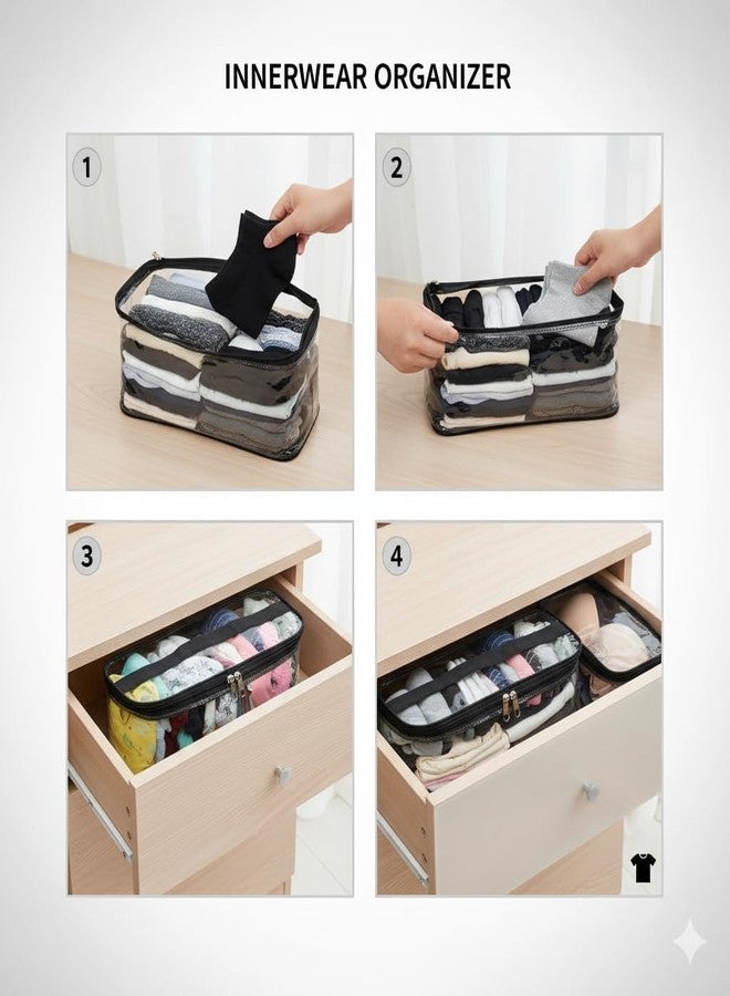 STYLEBITES Innerwear Organizer for Wardrobe | Legging & Dupatta Storage Bag | Travel Storage Pouch | Foldable Closet Organizer | Undergarment Storage Bag for Women | Multi-Purpose Organizer (4) - Image 2