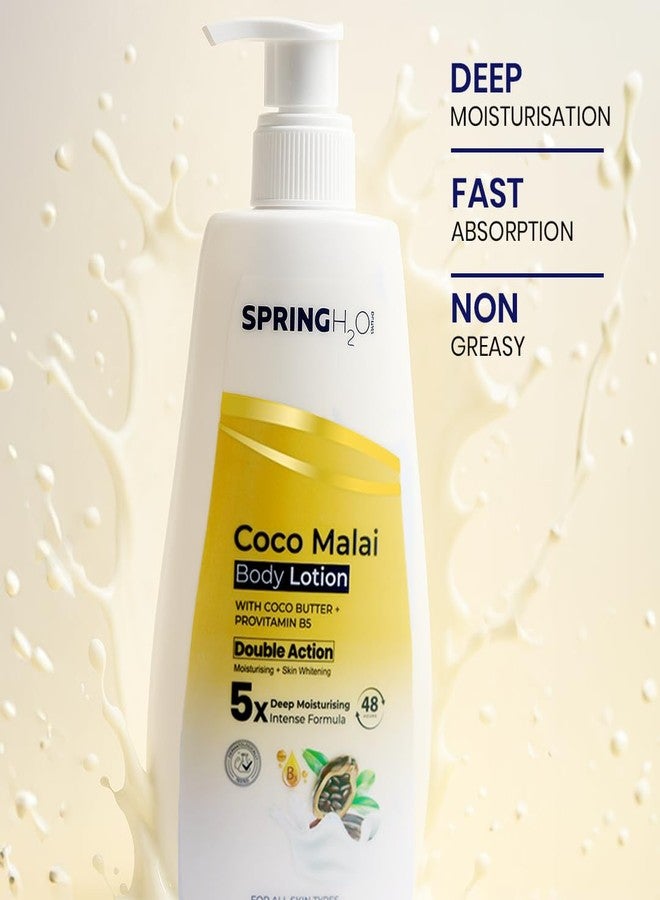 Spring H2O Coco Malai Body Lotion | Deep Moisturizing with Cocoa Butter & Pro-Vitamin B5 | Long-Lasting Hydration & Skin Nourishment | Non-Greasy Daily Body Cream for Soft, Smooth Skin - 400ml - Image 5