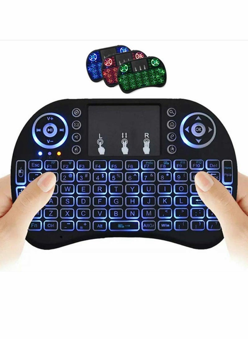 Excefore Wireless Mini Keyboard Remote Control Touchpad Mouse Combo Controller with RGB Backlit for Smart TV Android TV Box PC IPTTV 2.4GHz - Image 1