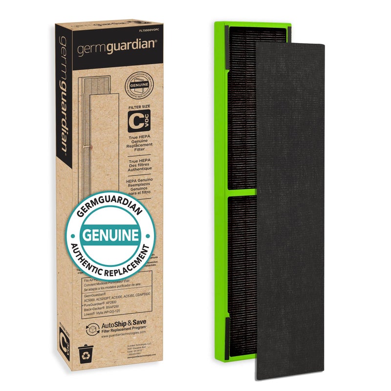 GermGuardian Filter C Toxin Clear HEPA Genuine Replacement Filter Removes 9997 of Pollutants Common VOCs Household Toxins for AC5000 AC5250 AC5300 AC5350 CDAP5500 BlackGreen FLT5000VO