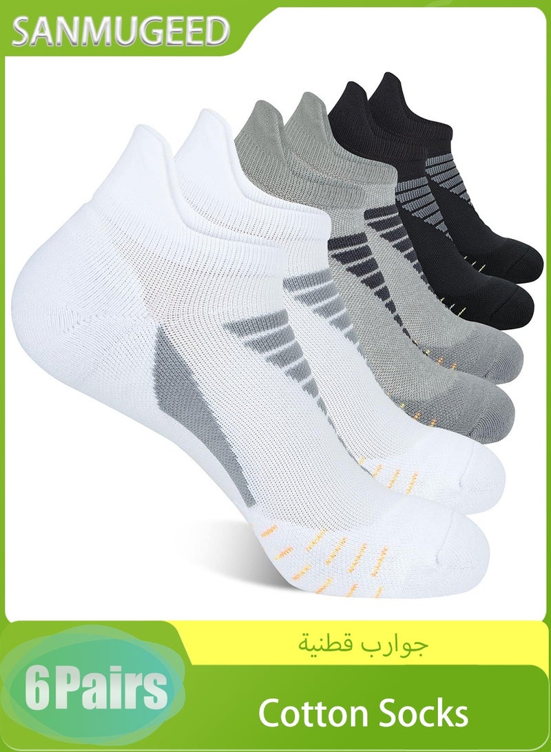 SANMUGEED 6 Pairs Mens No Show Socks, Breathable Workout & Casual Ankle Socks, Athletic Low Cut Socks for Men - Image 1