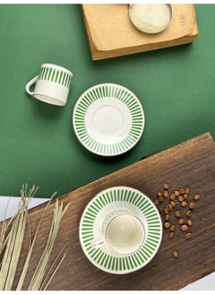 Alya Dark Green Coffee Cup Set 80CC 4 Pieces for 2 Persons