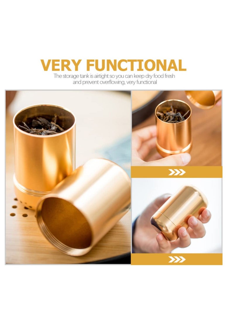 Excefore 2 pcs Tea Canister, Travel Portable Sugar Tea Storage Jar,  Food Storage Container, Airtight Empty Tins Kitchen Condiment Container,for Kitchen Sugar Coffee - Image 5