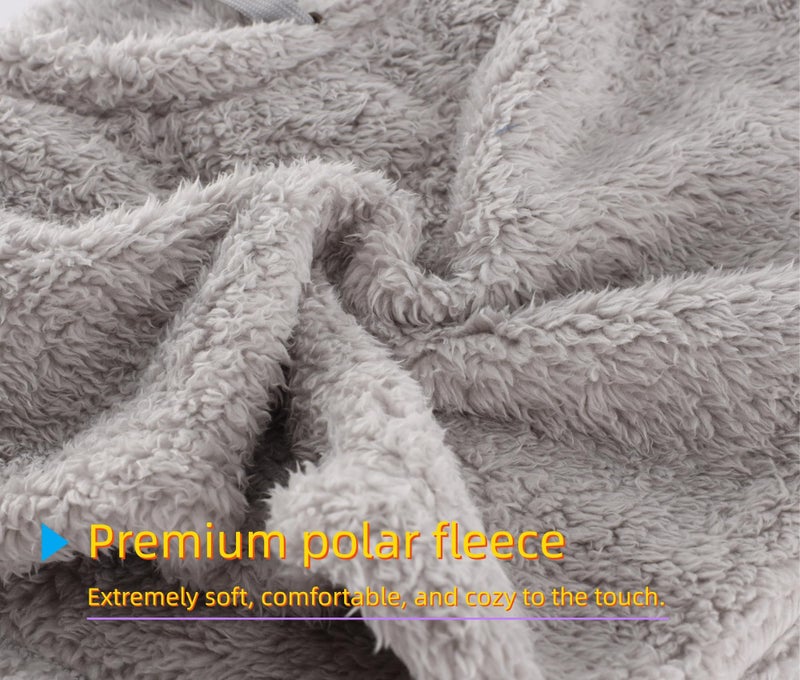 Connectyle Fleece Ski Mask for Men Women Winter Balaclava Windproof Hooded Scarf Cold Weather Hat Face Mask Light Grey - Image 5