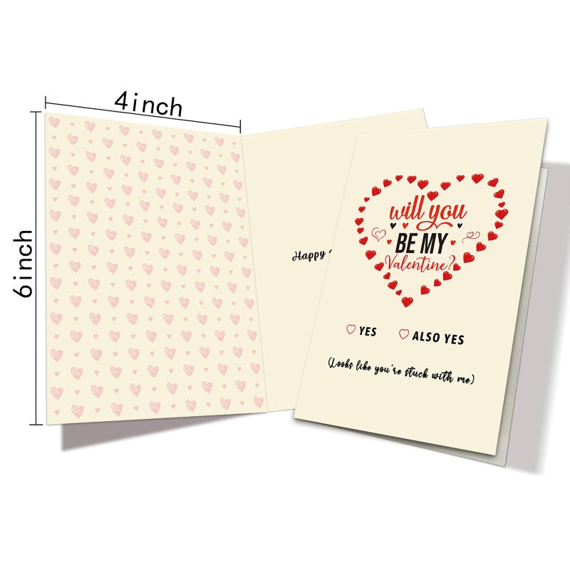 HEYINSHEN Funny Valentines Day Card for Him Her Romantic Valentines Day Card for Men Boyfriend Humor Valentines Card for Husband Wife Playful Card with Envelope for Him Will You Be My Valentine - Image 2