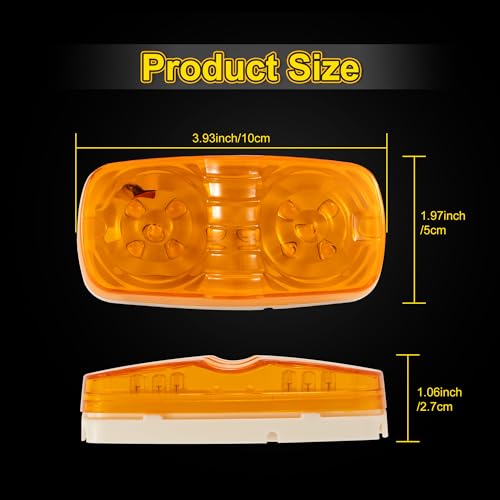RUNHWEE 2 Pcs 4 Inch LED Trailer Lights 2 Diode Waterproof LED Trailer Side Marker Lights Oval Signal Running Lights For Truck Boat RV - Image 3