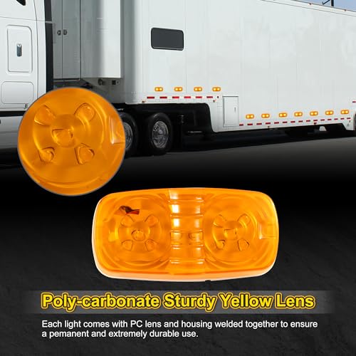 RUNHWEE 2 Pcs 4 Inch LED Trailer Lights 2 Diode Waterproof LED Trailer Side Marker Lights Oval Signal Running Lights For Truck Boat RV - Image 5