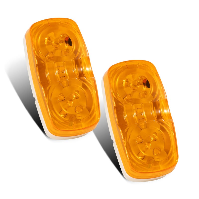 RUNHWEE 2 Pcs 4 Inch LED Trailer Lights 2 Diode Waterproof LED Trailer Side Marker Lights Oval Signal Running Lights For Truck Boat RV - Image 2