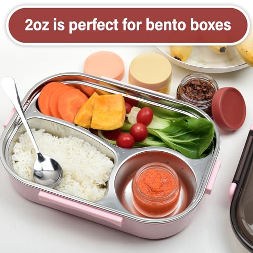 EONJOE 2 oz Glass Dressing Containers To Go Sauce Cups Mini Condiment Dip Jars with Lids Lunch Box Accessories,6-Pack - Image 3