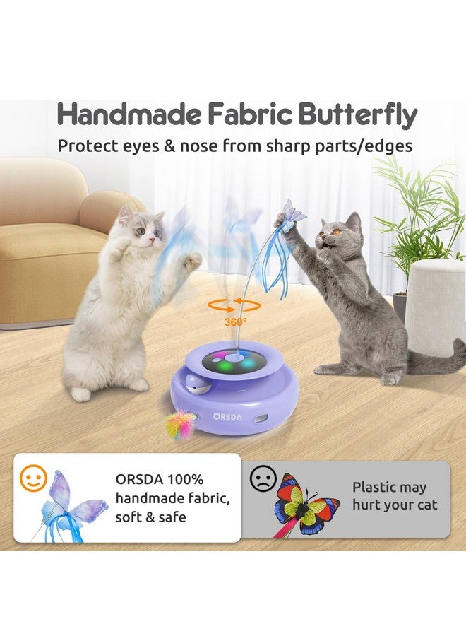 ORSDA Cat Toy, 3-in-1 Automatic Interactive Electronic Moving Ambush Feather, Fluttering Butterfly, Track Balls, USB Rechargeable Powered Smart Indoor Exercise Kicker - Image 4