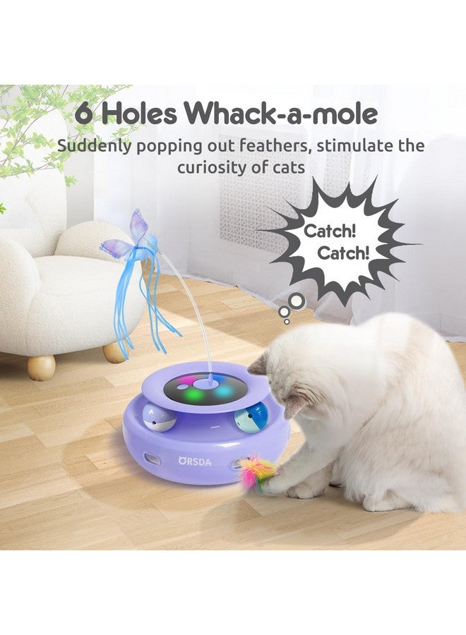 ORSDA Cat Toy, 3-in-1 Automatic Interactive Electronic Moving Ambush Feather, Fluttering Butterfly, Track Balls, USB Rechargeable Powered Smart Indoor Exercise Kicker - Image 5