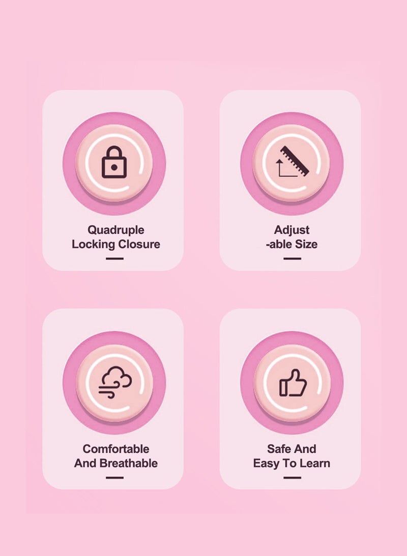 ما بيبي الأطفال قابلة للضبط أحذية التزلج المتدحرجة مع عجلات فاتحة لأعلى كاملة ومتعة في الهواء الطلق بحجم 3 سنوات للفتيات والأولاد من عمر 3-7 سنوات (وردي) - Image 2