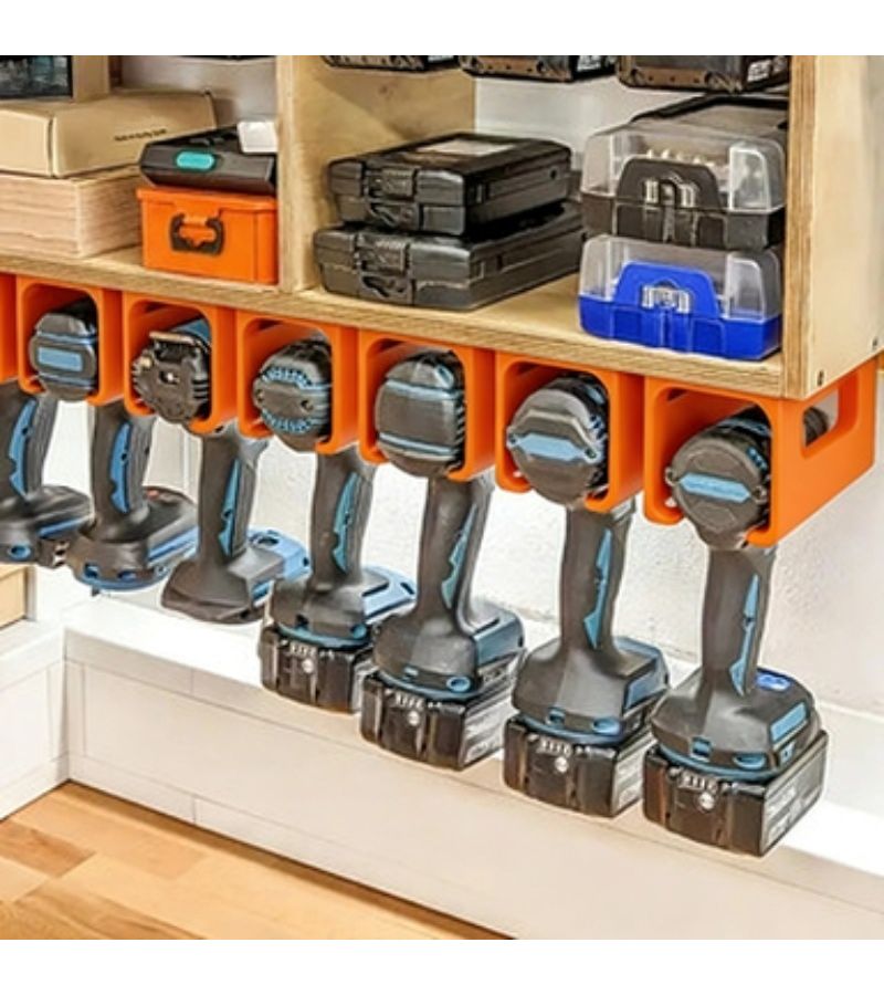 Orange Heavy Duty Tool Hanger With Drill Bit Storage Non Slip Rack Hooks - Image 4
