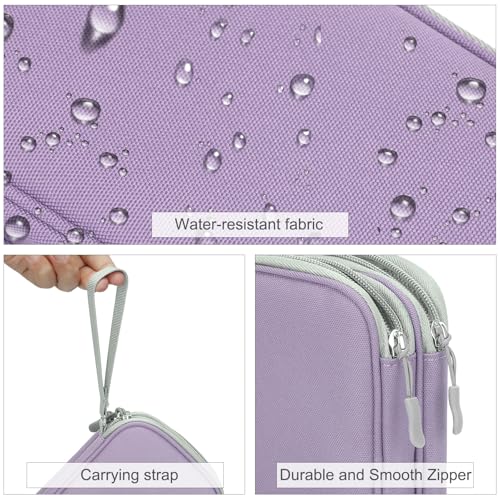FYY Electronic Organizer, Travel Cable Organizer Bag Pouch Electronic Accessories Carry Case Portable Waterproof Double Layers Storage Bag for Cable, Charger, Phone, Medium Size- Light Purple - Image 4