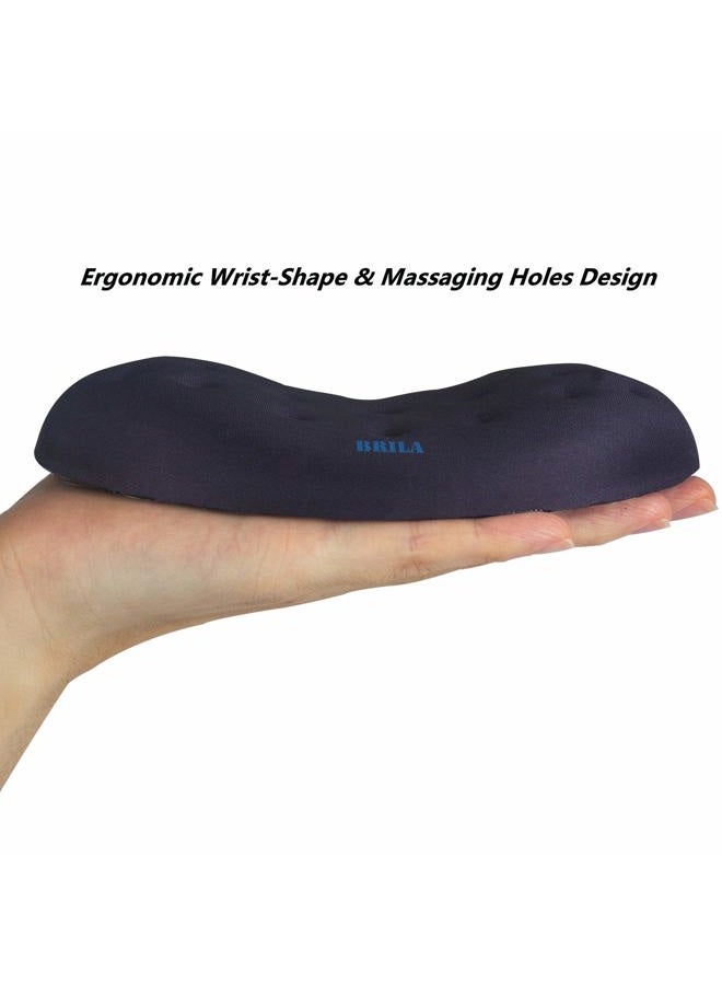 BRILA Upgraded Ergonomic Keyboard and Mouse Wrist Rest Support Cushion Pad Set - Comfy Soft Memory Foam Gel Padding & Non-Slip Palm/Hand/Wrist Pain Relief Rest Pad for Office Work, PC Gaming, Laptop - Image 5
