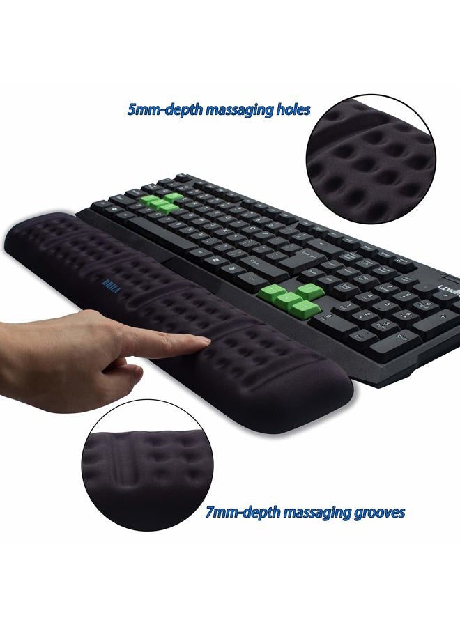 BRILA Upgraded Ergonomic Keyboard and Mouse Wrist Rest Support Cushion Pad Set - Comfy Soft Memory Foam Gel Padding & Non-Slip Palm/Hand/Wrist Pain Relief Rest Pad for Office Work, PC Gaming, Laptop - Image 2