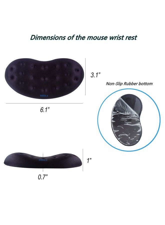 BRILA Upgraded Ergonomic Keyboard and Mouse Wrist Rest Support Cushion Pad Set - Comfy Soft Memory Foam Gel Padding & Non-Slip Palm/Hand/Wrist Pain Relief Rest Pad for Office Work, PC Gaming, Laptop - Image 4