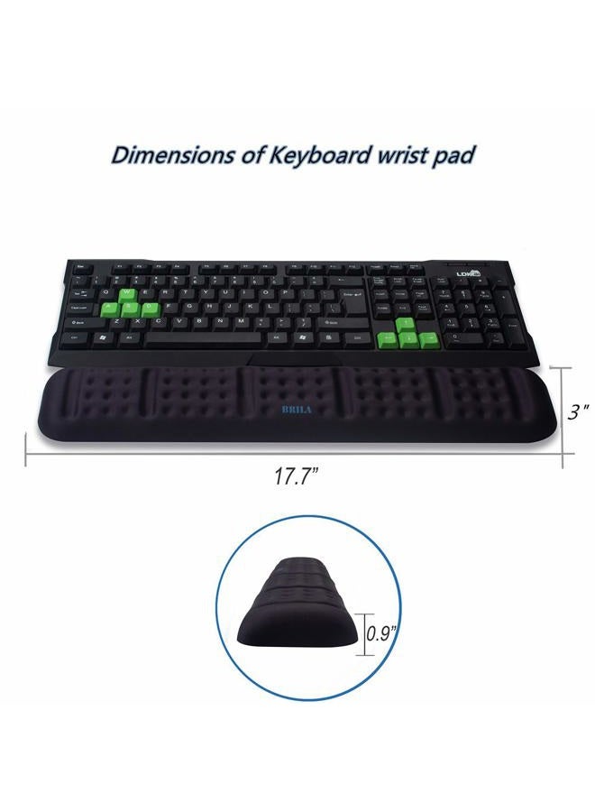 BRILA Upgraded Ergonomic Keyboard and Mouse Wrist Rest Support Cushion Pad Set - Comfy Soft Memory Foam Gel Padding & Non-Slip Palm/Hand/Wrist Pain Relief Rest Pad for Office Work, PC Gaming, Laptop - Image 3