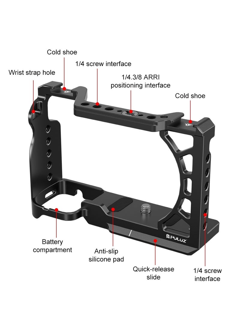 PULUZ For Sony A6500 / A6400 / A6300 / A6000 PULUZ Metal Camera Cage Expansion Mount Stabilizer Rig  - Image 3