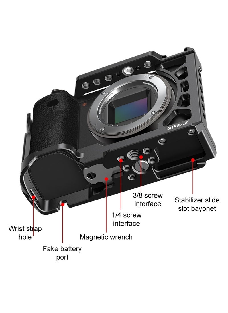 PULUZ For Sony A6500 / A6400 / A6300 / A6000 PULUZ Metal Camera Cage Expansion Mount Stabilizer Rig  - Image 4