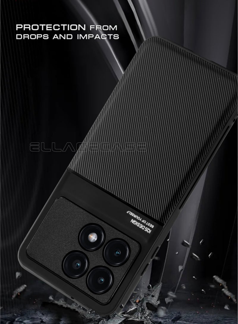 ELLAGECASE حافظة فاخرة رفيعة للغاية لهاتف Xiaomi Poco X6 Pro 5G، لوحة معدنية مخفية، تصميم نحيف، سهل الحمل، وحماية معززة للكاميرا - Image 2