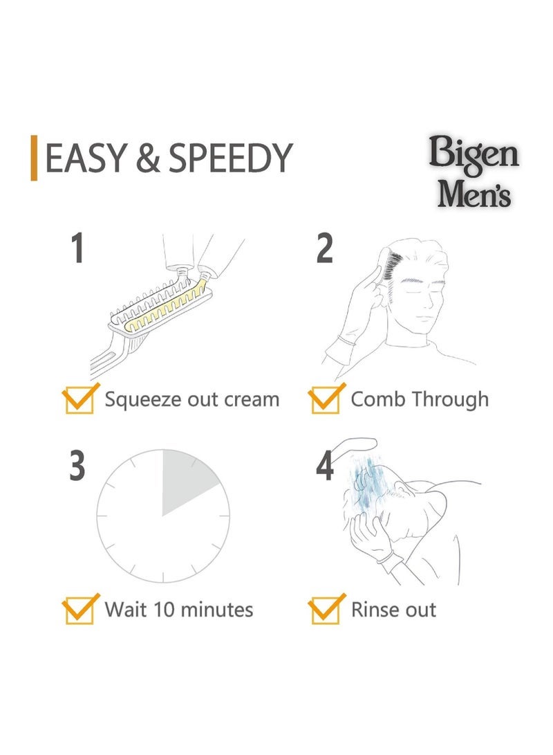 Bigen صبغة شعر سريعة للرجال، بني أسود 102 (80غ) - Image 4