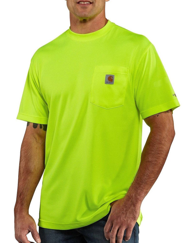 Carhartt Men's High-Visibility Force Relaxed Fit Lightweight Color Enhanced Short-Sleeve Pocket T-Shirt, Brite Lime, X-Small - Image 4