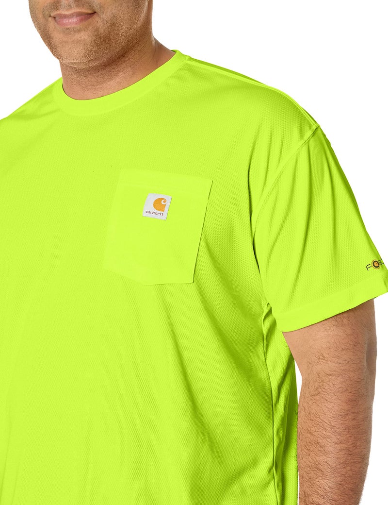 Carhartt Men's High-Visibility Force Relaxed Fit Lightweight Color Enhanced Short-Sleeve Pocket T-Shirt, Brite Lime, X-Small - Image 3