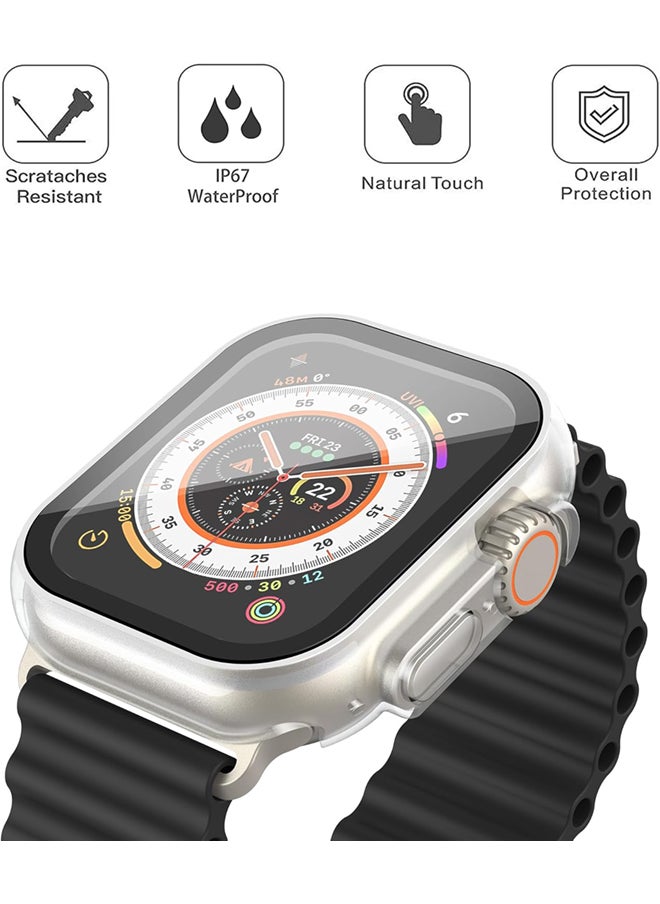 SJet - Waterproof Case for Apple Watch Ultra 2 / Ultra 49mm Screen Protector  Tempered Glass Face Cover (49mm, Clear) - Image 1