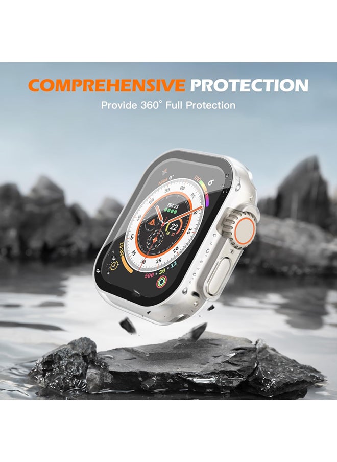 SJet - Waterproof Case for Apple Watch Ultra 2 / Ultra 49mm Screen Protector  Tempered Glass Face Cover (49mm, Clear) - Image 1