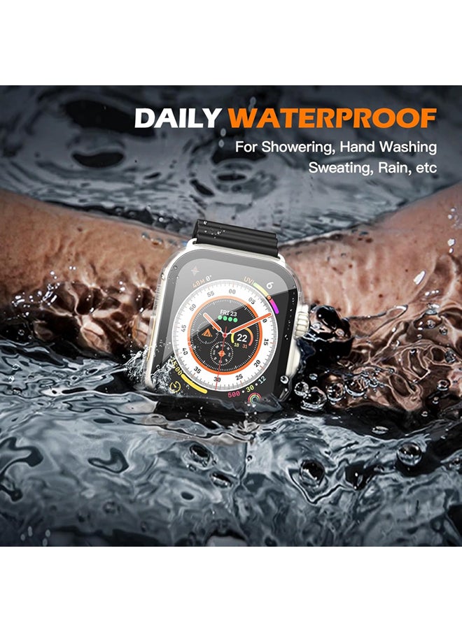 SJet - Waterproof Case for Apple Watch Ultra 2 / Ultra 49mm Screen Protector  Tempered Glass Face Cover (49mm, Clear) - Image 1