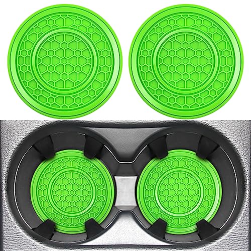 Auprite 275 Inch Diameter Universal Auto Cup Holder Insert Coaster for Car Interior Accessories 2 Pack Green - Image 1
