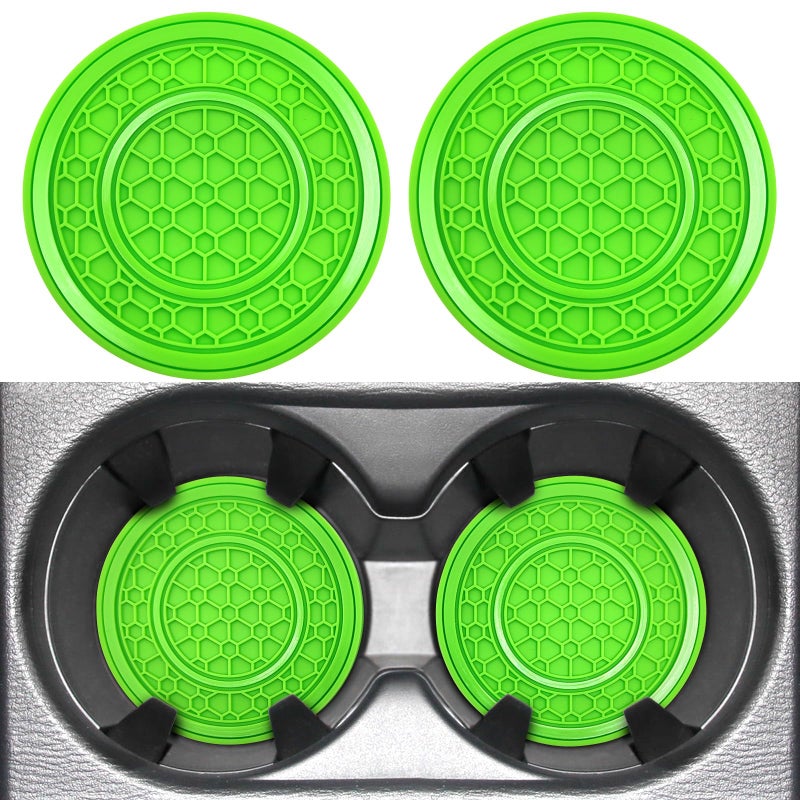 Auprite 275 Inch Diameter Universal Auto Cup Holder Insert Coaster for Car Interior Accessories 2 Pack Green - Image 3