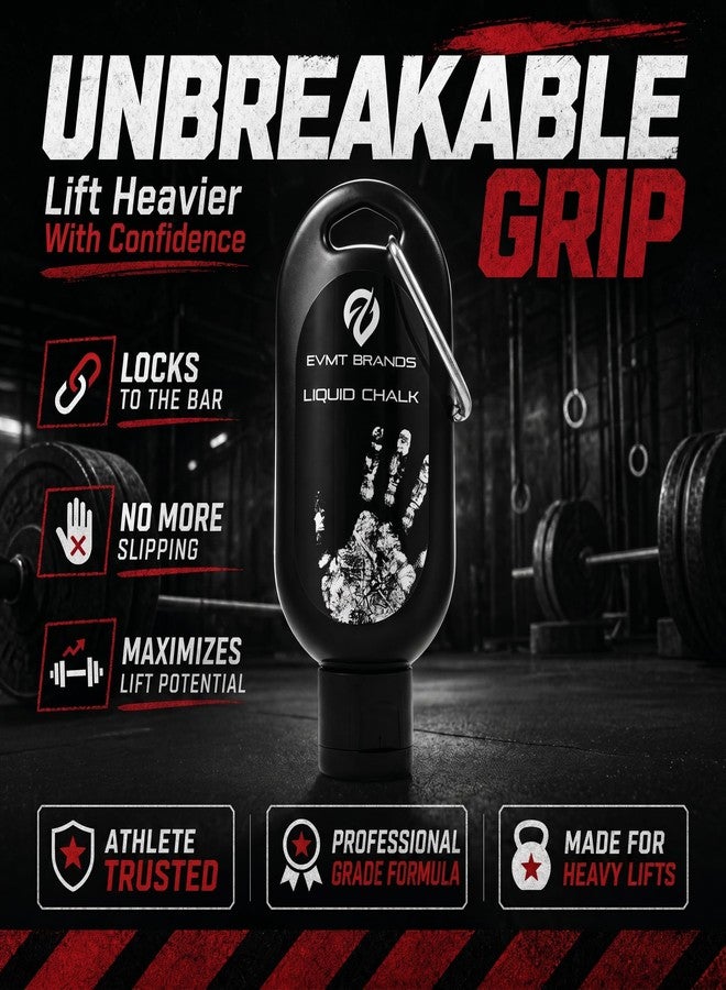 EVMT Brands Liquid Chalk, Mess Free Gym Chalk for Weightlifting, Gymnastics, Rock Climbing, Dancing. Sweat Resistant and Long Lasting for Stronger Grip. - Image 3
