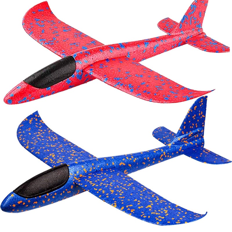 BooTaa 2 Pack Airplane Toys 175 Large Throwing Foam Plane 2 Flight Mode Glider Flying Toy for Kids Birthday Gifts for 3 4 5 6 7 8 9 10 11 12 Year Old Boys Girls Outdoor Sport Toys Party Favors - Image 2
