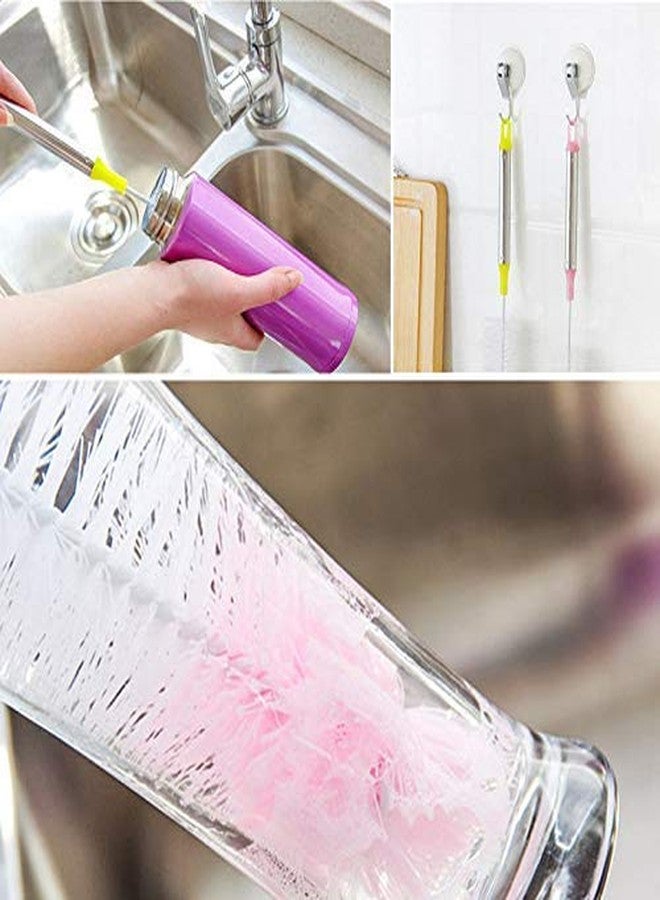 Gnanex فرشاة تنظيف زجاجات المياه من غنانكس، فرشاة تنظيف طويلة للزجاجات، فرشاة تنظيف زجاجات مصنوعة من النايلون، منظف لغسل زجاجات المياه، ترمس، فرشاة غسيل زجاجات الرضاعة، زجاجات الحليب - Image 5