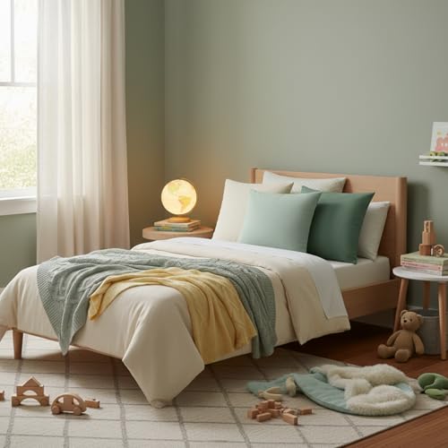 Mindoub 6-Pack Sage Green Throw Pillow Covers 18x18 - Soft Gradient Green Decor for Spring Home Refresh, Cozy Reading Nook & Calming Corner Pillows, Premium Faux Cushion Cases(Covers Only) - Image 5