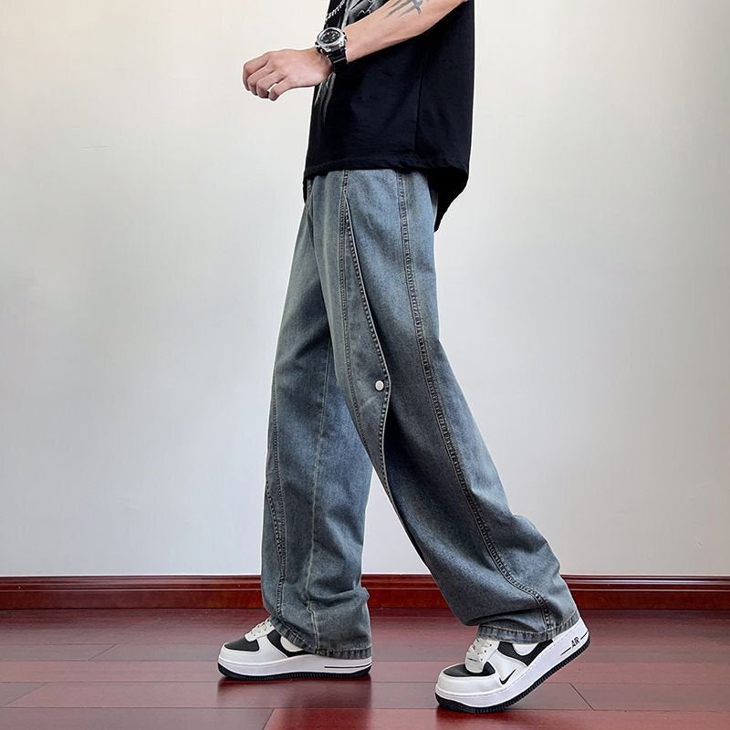 Unisex Classic Denim Jeans Loose Fit Daily Outdoor Wear - Image 2
