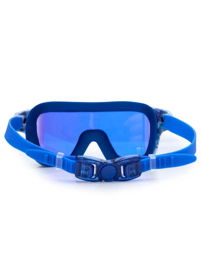 Bling2o Battleship Blue Kids' Swim Goggles – UV Protection, Anti-Fog, Latex-Free Silicone, Back Clip Strap, Ages 6+, Includes Hard Protective Case - Image 2