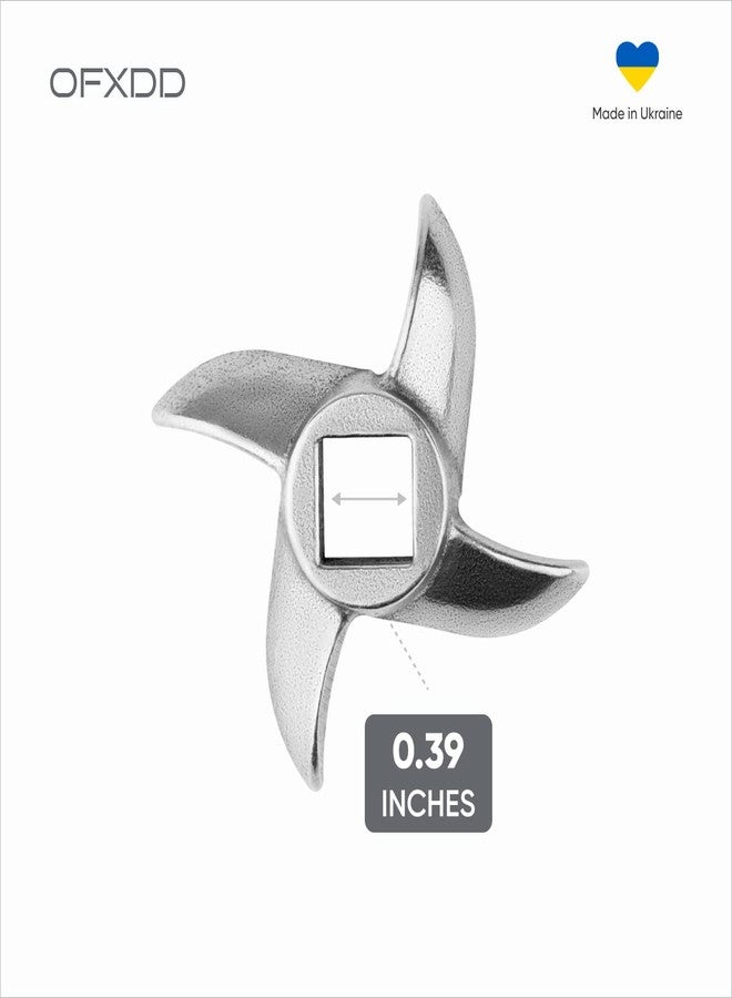 أوف إكس دي دي شفرة مفرمة اللحم رقم 8 - شفرات بديلة لطحن اللحم - قطع غيار وملحقات مفرمة اللحم، مصنوعة من الفولاذ المقاوم للصدأ، قطعتان - Image 3