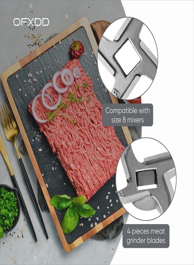 أوف إكس دي دي شفرة مفرمة اللحم رقم 8 - شفرات بديلة لطحن اللحم - قطع غيار وملحقات مفرمة اللحم، مصنوعة من الفولاذ المقاوم للصدأ، قطعتان - Image 4