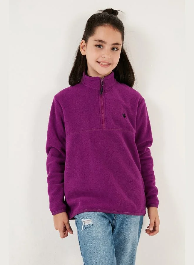 Lela Soft Texture Zippered Stand Collar Raised 2-Pack Polar Kids POLAR 5905002S2