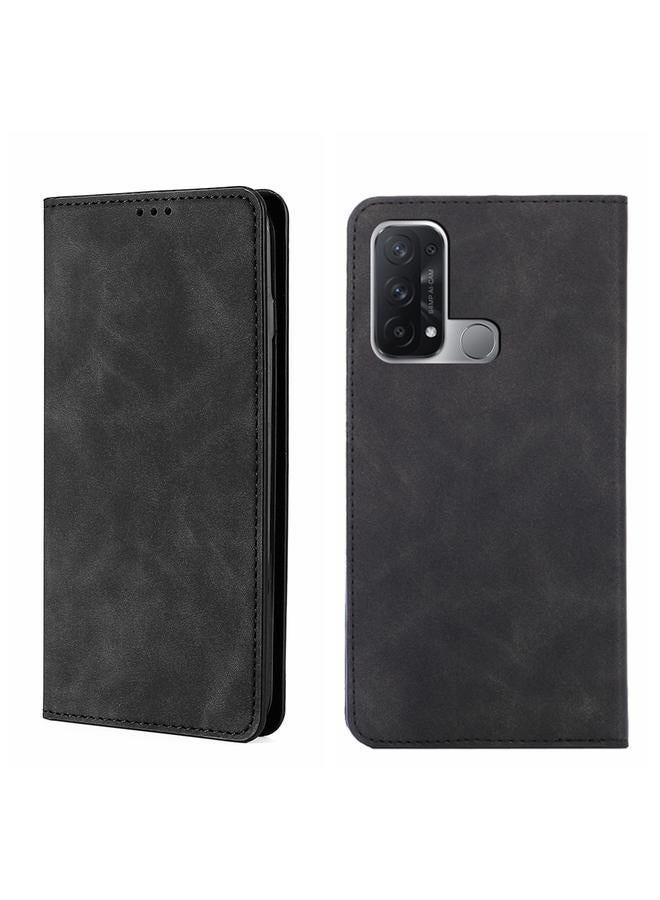اس-توب جراب هاتف OPPO Reno5 A Skin Feel Magnetic Flip Leather أفقي - Image 1