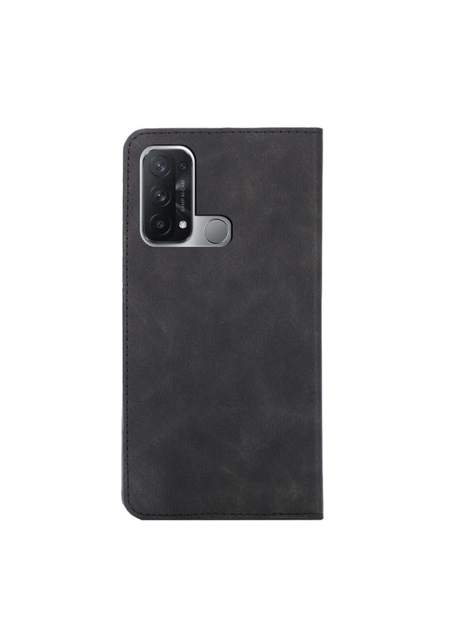 اس-توب جراب هاتف OPPO Reno5 A Skin Feel Magnetic Flip Leather أفقي - Image 3