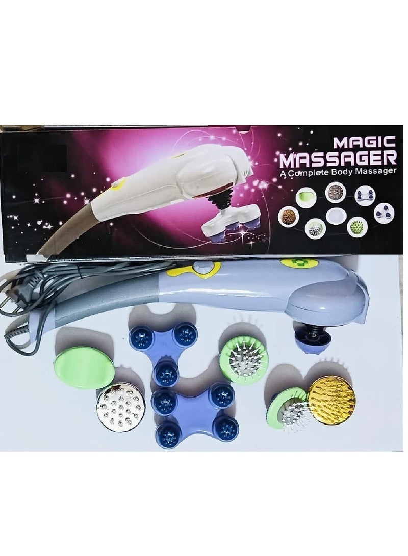 Full Body Massager for Pain Relief with 8 Attachments, Multicolor - Image 1